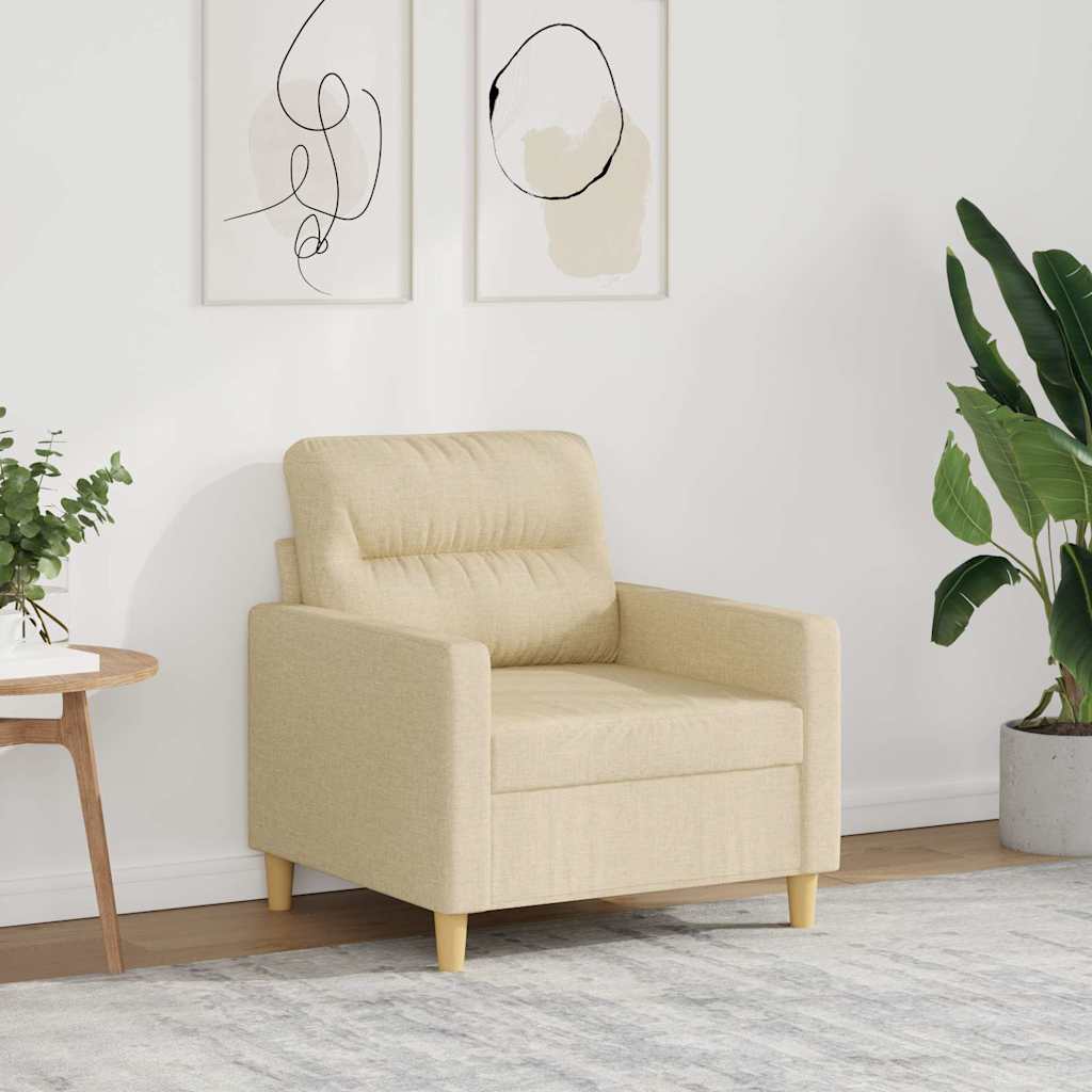 vidaXL Sofasessel Creme 60 cm Stoff