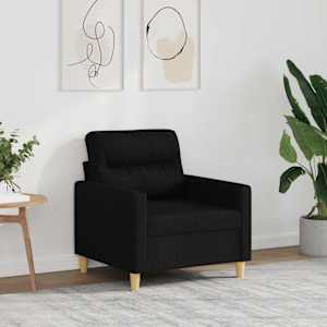 Křeslo černé 60 cm textil - obrázek 1