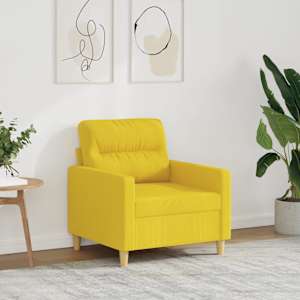 Křeslo světle žluté 60 cm textil - obrázek 1
