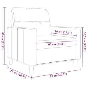 Křeslo taupe 60 cm textil - obrázek 9