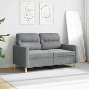 2místná pohovka světle šedá 120 cm textil - obrázek 3