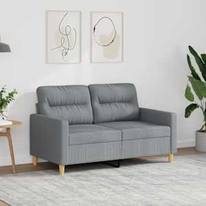 2místná pohovka světle šedá 120 cm textil - obrázek 1