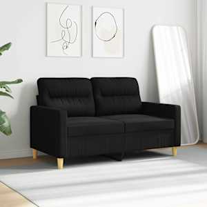 2místná pohovka černá 120 cm textil - obrázek 3