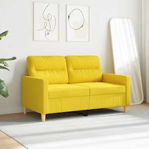 2místná pohovka světle žlutá 120 cm textil - obrázek 3