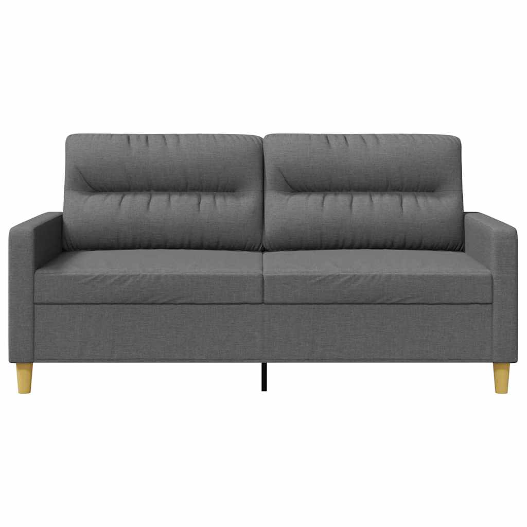 vidaXL Tweezitsbank 140 cm stof donkergrijs grijs, foto 4