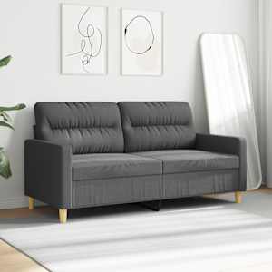 2místná pohovka tmavě šedá 140 cm textil - obrázek 3