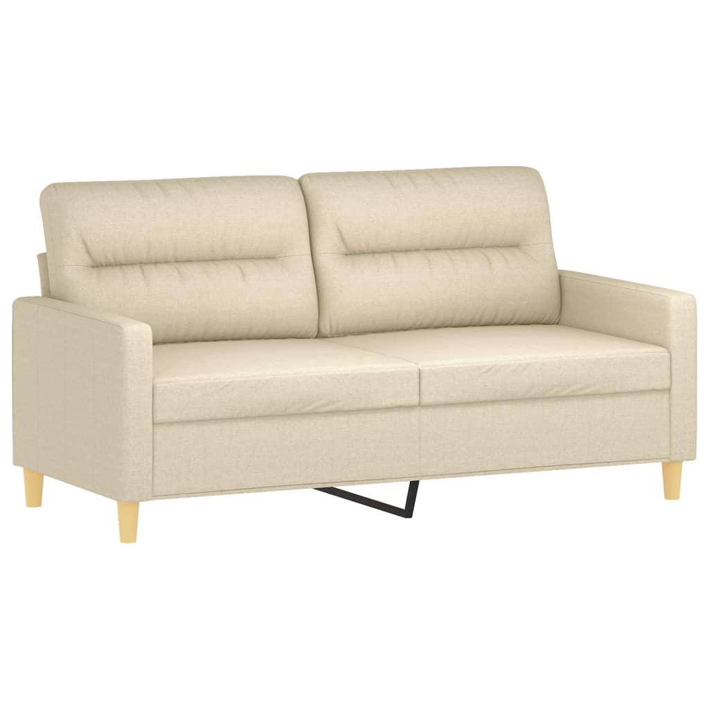 vidaXL Dvivietė sofa, kreminės spalvos, 140cm, audinys-image-8721012139633