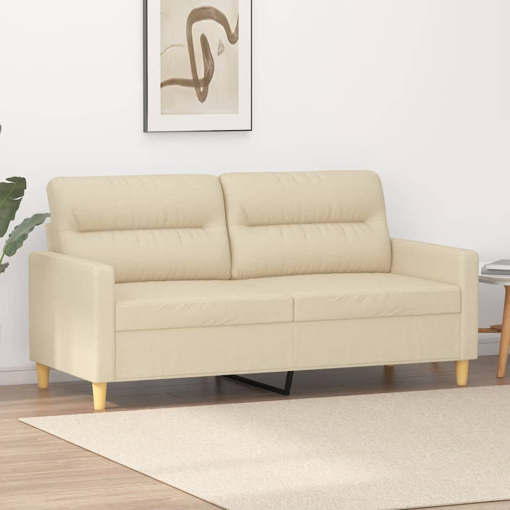 2-Sitzer-Sofa Creme 140 cm Stoff