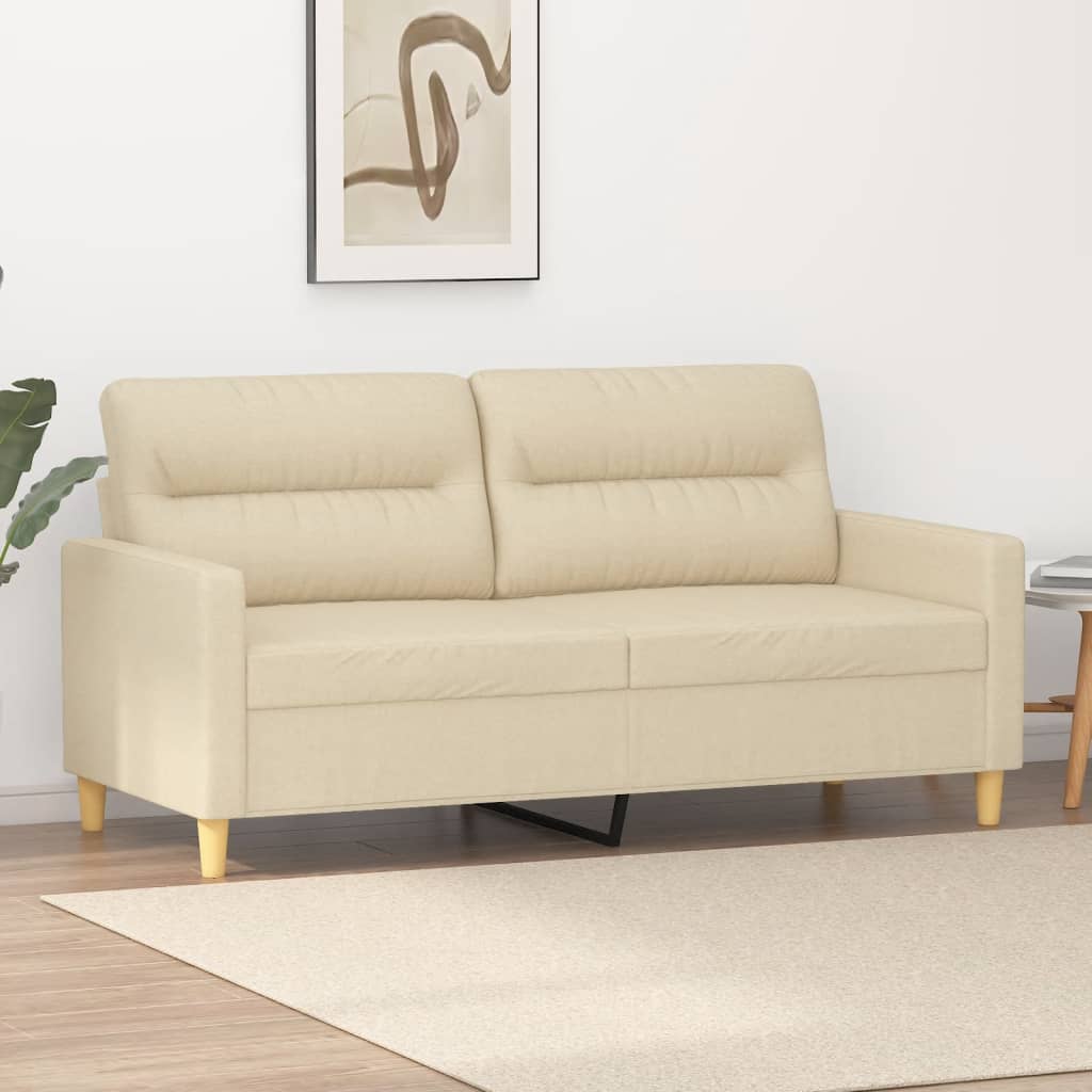 vidaXL 2-Sitzer-Sofa Creme 140 cm Stoff