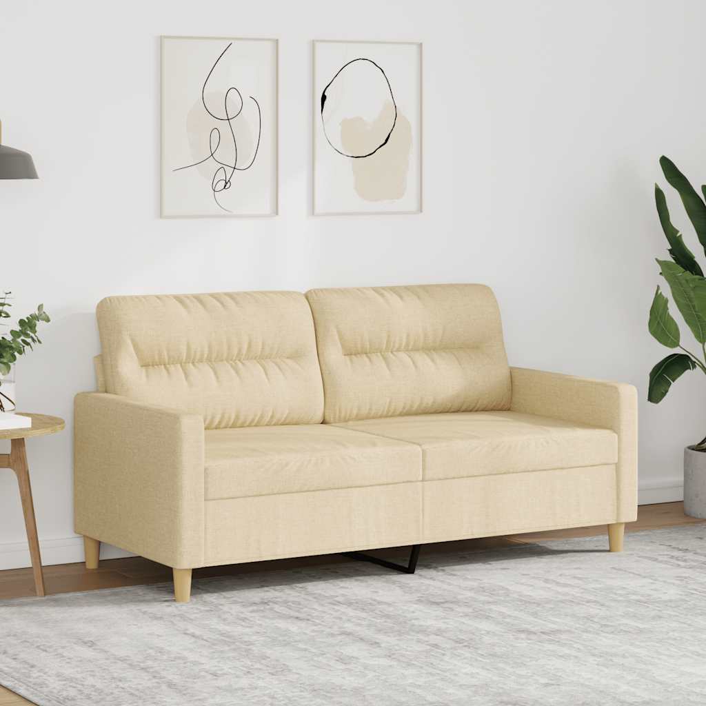 vidaXL 2-Sitzer-Sofa Creme 140 cm Stoff