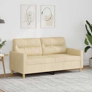 2místná pohovka krémová 140 cm textil - obrázek 1