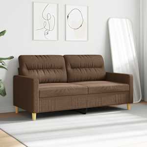 2místná pohovka hnědá 140 cm textil - obrázek 3