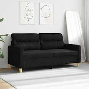 2místná pohovka černá 140 cm textil - obrázek 3