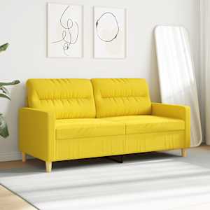 2místná pohovka světle žlutá 140 cm textil - obrázek 3