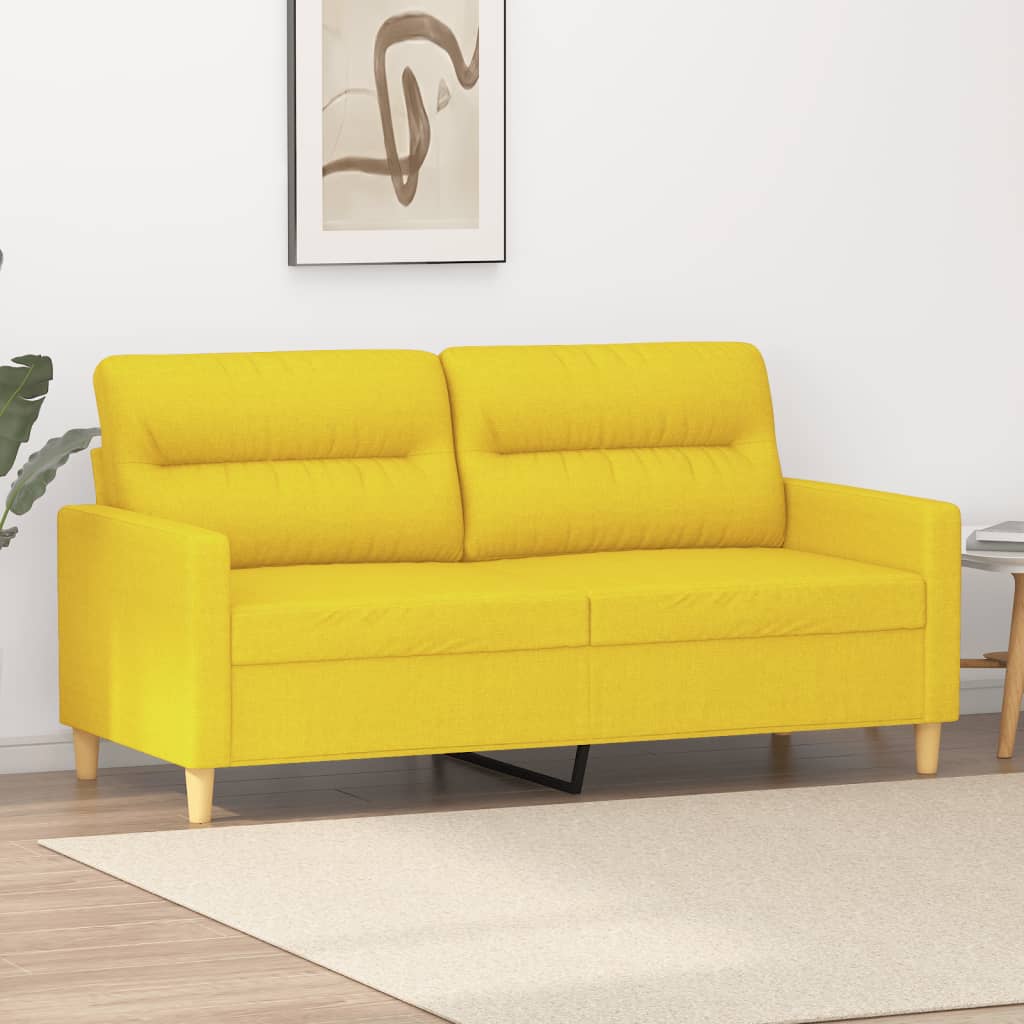 vidaXL 2-Sitzer-Sofa Hellgelb 140 cm Stoff