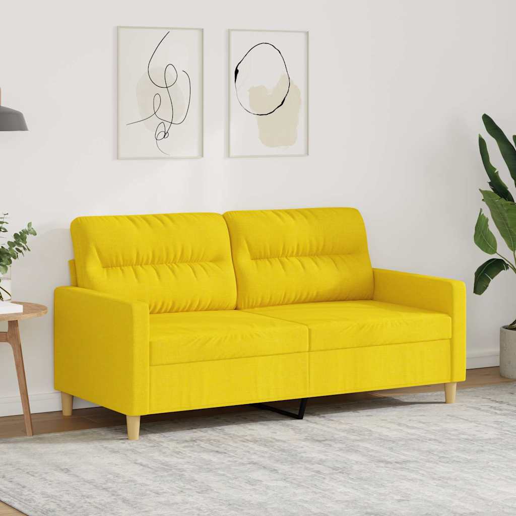 vidaXL 2-Sitzer-Sofa Hellgelb 140 cm Stoff