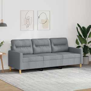 3místná pohovka světle šedá 180 cm textil - obrázek 1