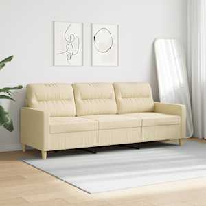3místná pohovka krémová 180 cm textil - obrázek 3