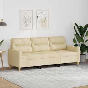 3místná pohovka krémová 180 cm textil - obrázek 1