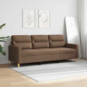 3místná pohovka hnědá 180 cm textil - obrázek 3