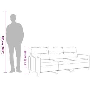 3místná pohovka hnědá 180 cm textil - obrázek 10