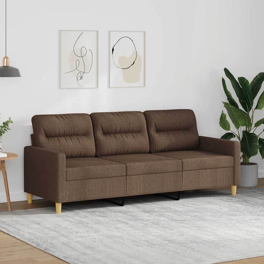 vidaXL 3-Sitzer-Sofa Braun 180 cm Stoff