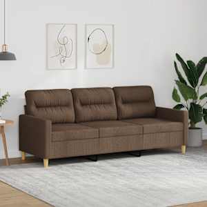 3místná pohovka hnědá 180 cm textil - obrázek 1