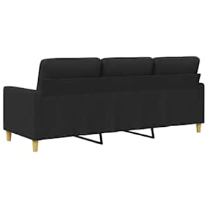 3místná pohovka černá 180 cm textil - obrázek 6