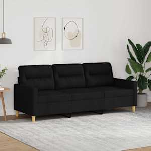 3místná pohovka černá 180 cm textil - obrázek 1