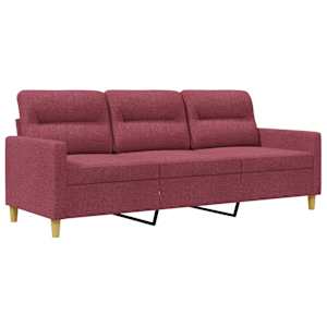 3místná pohovka vínová 180 cm textil - obrázek 2