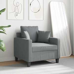 Křeslo světle šedé 60 cm textil - obrázek 3