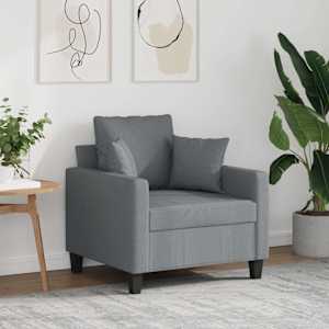 Křeslo světle šedé 60 cm textil - obrázek 1