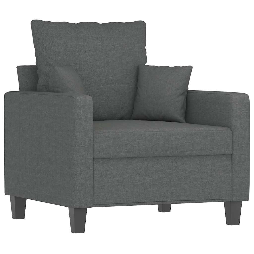 vidaXL Fotoliu canapea, gri închis, 60 cm, material textil