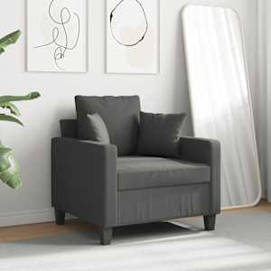 Křeslo tmavě šedé 60 cm textil - obrázek 3