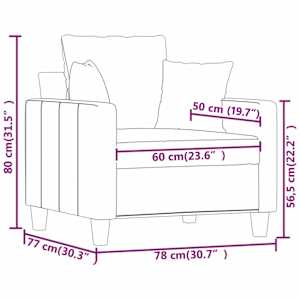 Křeslo krémové 60 cm textil - obrázek 9