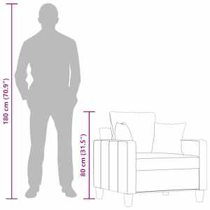 Křeslo krémové 60 cm textil - obrázek 10