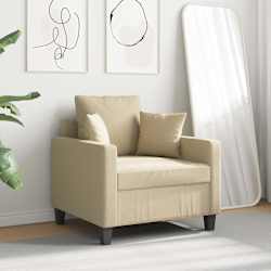vidaXL Poltrona 60 cm tecido cor creme