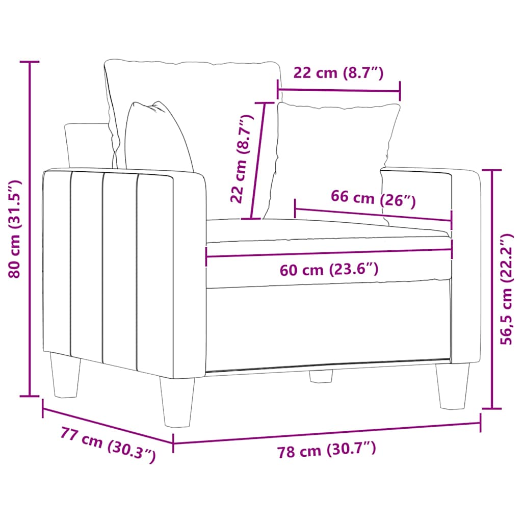 atpūtas krēsls, 60 cm, brūns audums