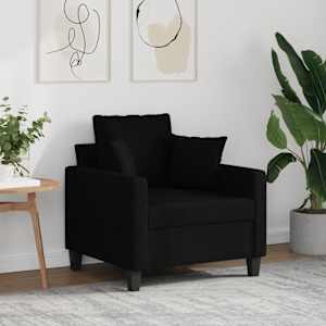 Fotelj črn 60 cm blago