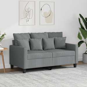 2místná pohovka světle šedá 120 cm textil - obrázek 1