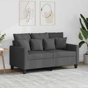 2místná pohovka tmavě šedá 120 cm textil - obrázek 1