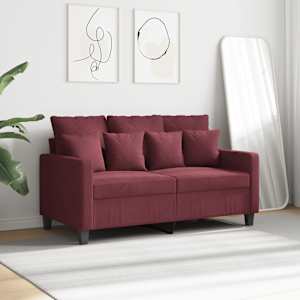 2místná pohovka vínová 120 cm textil - obrázek 3