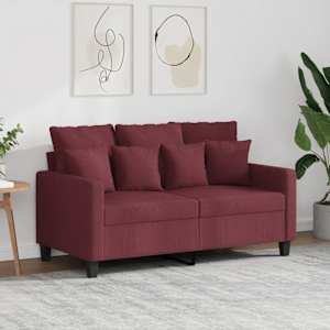 2místná pohovka vínová 120 cm textil - obrázek 1