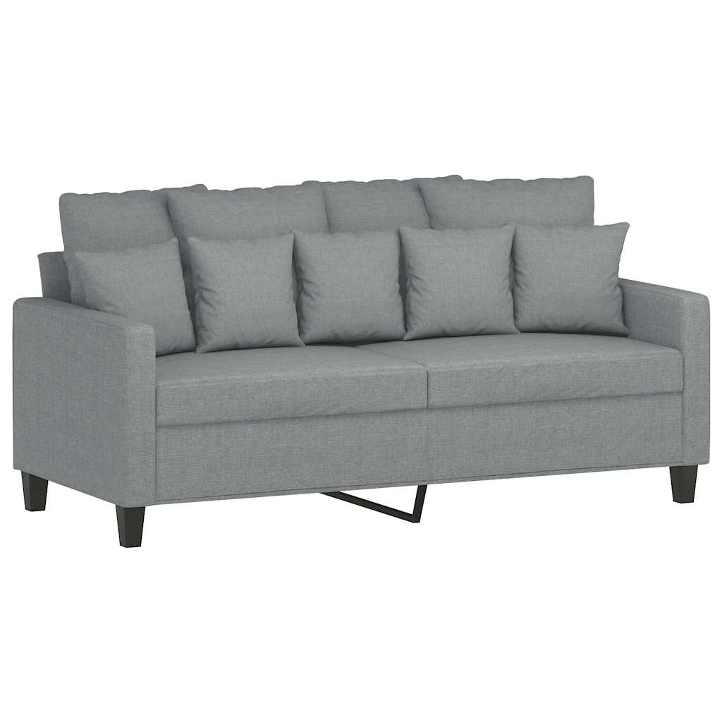 vidaXL Canapea cu 2 locuri, gri deschis, 140 cm, material textil