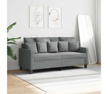 vidaXL Sof&aacute; de 2 lugares em tecido 140 cm cinzento-claro