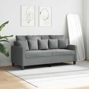 vidaXL Sof&aacute; de 2 lugares em tecido 140 cm cinzento-claro
