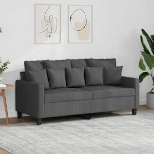 2místná pohovka tmavě šedá 140 cm textil - obrázek 1