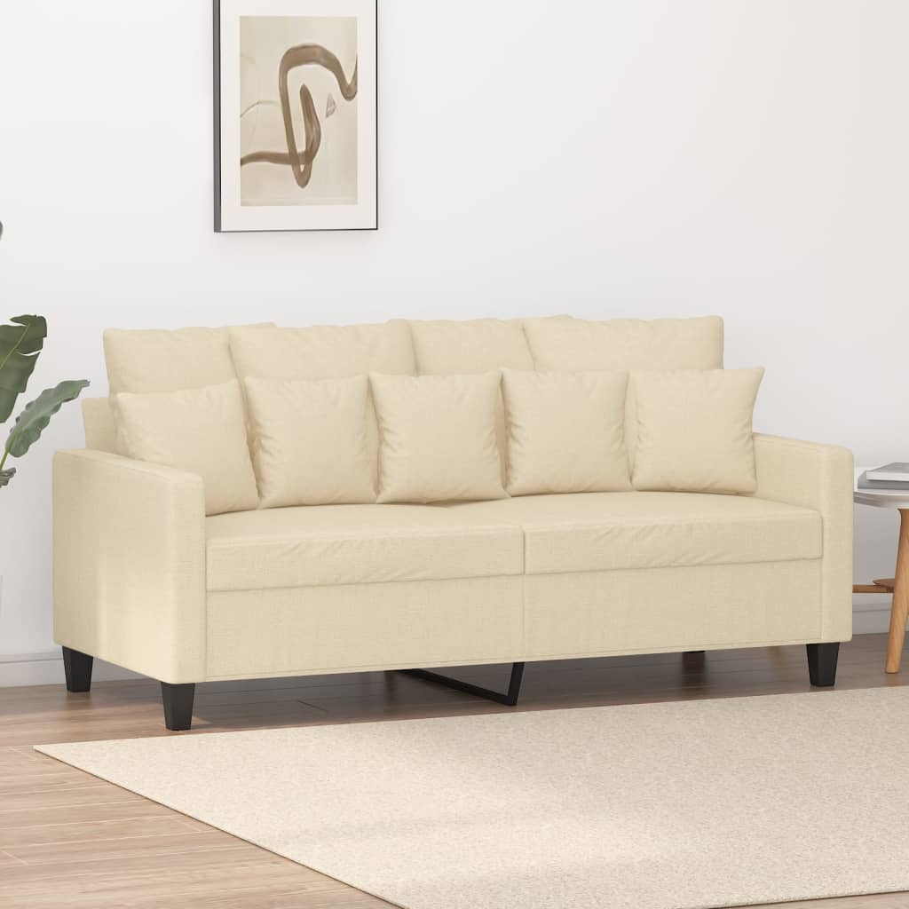 vidaXL 2-Sitzer-Sofa Creme 140 cm Stoff
