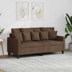 2místná pohovka hnědá 140 cm textil - obrázek 1