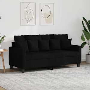 2místná pohovka černá 140 cm textil - obrázek 1